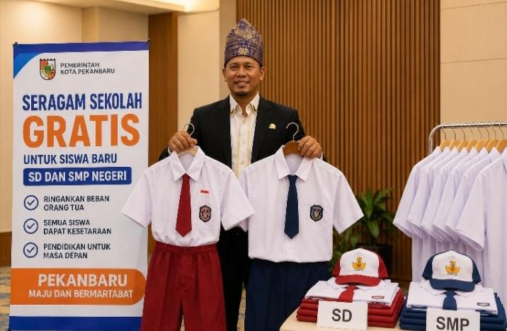 Oktober, Puluhan Ribu Seragam Sekolah Diberikan Pemko Pekanbaru untuk Siswa SD dan SMP Negeri