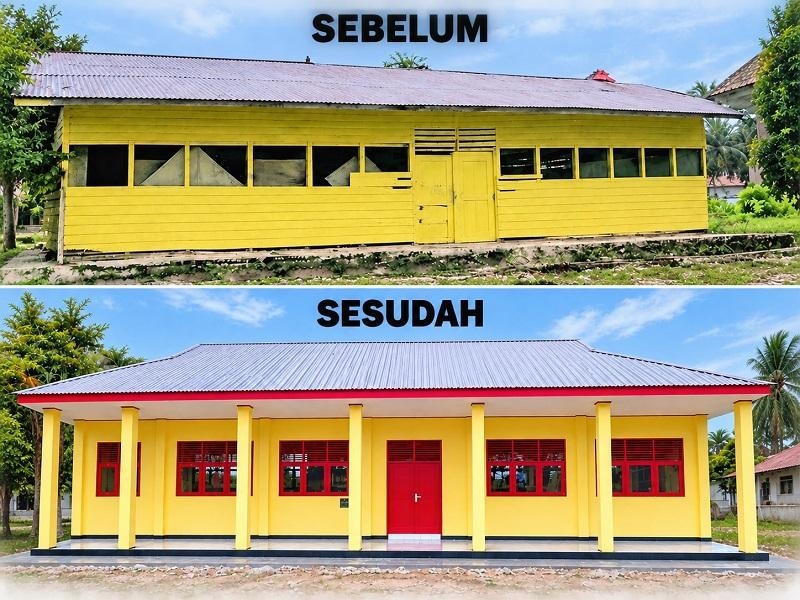 SDN 020 Pangkalan Baru Kampar Diperbaiki, Guru dan Warga Beri Apresiasi