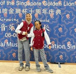 Dua Pelajar Riau Harumkan Indonesia, Berprestasi di Ajang Musik Internasional Singapura